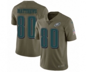 Youth Nike Philadelphia Eagles #80 Jordan Matthews Limited Olive 2017 Salute to Service NFL Jersey