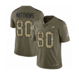 Youth Nike Philadelphia Eagles #80 Jordan Matthews Limited Olive Camo 2017 Salute to Service NFL Jersey