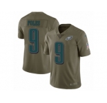 Youth Nike Philadelphia Eagles #9 Nick Foles Limited Olive 2017 Salute to Service NFL Jersey