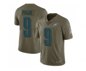 Youth Nike Philadelphia Eagles #9 Nick Foles Olive Stitched NFL Limited 2017 Salute to Service Jersey