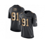 Youth Nike Philadelphia Eagles #91 Fletcher Cox Limited Black Gold Salute to Service NFL Jersey