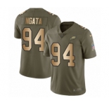 Youth Nike Philadelphia Eagles #94 Haloti Ngata Limited Olive Gold 2017 Salute to Service NFL Jersey