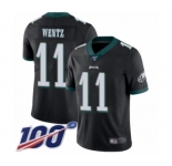 Youth Philadelphia Eagles #11 Carson Wentz Black Alternate Vapor Untouchable Limited Player 100th Season Football Jersey