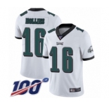 Youth Philadelphia Eagles #16 Mack Hollins White Vapor Untouchable Limited Player 100th Season Football Jersey
