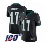 Youth Philadelphia Eagles #17 Alshon Jeffery Black Alternate Vapor Untouchable Limited Player 100th Season Football Jersey