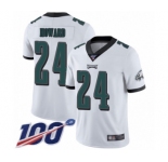 Youth Philadelphia Eagles #24 Jordan Howard White Vapor Untouchable Limited Player 100th Season Football Jersey