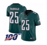 Youth Philadelphia Eagles #25 Tommy McDonald Midnight Green Team Color Vapor Untouchable Limited Player 100th Season Football Jersey