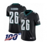 Youth Philadelphia Eagles #26 Miles Sanders Black Alternate Vapor Untouchable Limited Player 100th Season Football Jersey