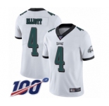 Youth Philadelphia Eagles #4 Jake Elliott White Vapor Untouchable Limited Player 100th Season Football Jersey