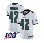 Youth Philadelphia Eagles #42 Andrew Sendejo White Vapor Untouchable Limited Player 100th Season Football Jersey