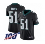 Youth Philadelphia Eagles #51 Zach Brown Black Alternate Vapor Untouchable Limited Player 100th Season Football Jersey