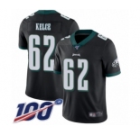 Youth Philadelphia Eagles #62 Jason Kelce Black Alternate Vapor Untouchable Limited Player 100th Season Football Jersey