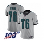 Youth Philadelphia Eagles #76 Shareef Miller Limited Silver Inverted Legend 100th Season Football Jersey