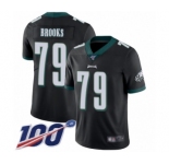 Youth Philadelphia Eagles #79 Brandon Brooks Black Alternate Vapor Untouchable Limited Player 100th Season Football Jersey