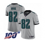 Youth Philadelphia Eagles #82 Mike Quick Limited Silver Inverted Legend 100th Season Football Jersey