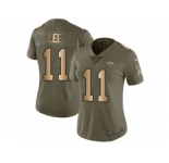 Women Nike Jacksonville Jaguars #11 Marqise Lee Limited Olive Gold 2017 Salute to Service NFL Jersey
