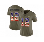 Women Nike Jacksonville Jaguars #12 Dede Westbrook Limited Olive USA Flag 2017 Salute to Service NFL Jersey