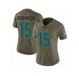 Women Nike Jacksonville Jaguars #15 Allen Robinson Limited Olive 2017 Salute to Service NFL Jersey