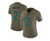 Women Nike Jacksonville Jaguars #2 Jason Myers Limited Olive 2017 Salute to Service NFL Jersey