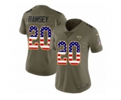Women Nike Jacksonville Jaguars #20 Jalen Ramsey Limited Olive USA Flag 2017 Salute to Service NFL Jersey