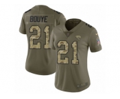 Women Nike Jacksonville Jaguars #21 A.J. Bouye Limited Olive Camo 2017 Salute to Service NFL Jersey