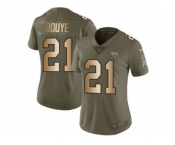 Women Nike Jacksonville Jaguars #21 A.J. Bouye Limited Olive Gold 2017 Salute to Service NFL Jersey