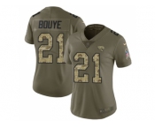 Women Nike Jacksonville Jaguars #21 A.J. Bouye Olive Camo Stitched NFL Limited 2017 Salute to Service Jersey