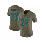 Women Nike Jacksonville Jaguars #27 Leonard Fournette Olive Stitched NFL Limited 2017 Salute to Service Jersey