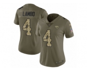 Women Nike Jacksonville Jaguars #4 Josh Lambo Limited Olive Camo 2017 Salute to Service NFL Jersey