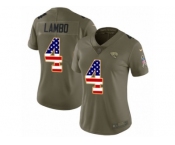 Women Nike Jacksonville Jaguars #4 Josh Lambo Limited Olive USA Flag 2017 Salute to Service NFL Jersey