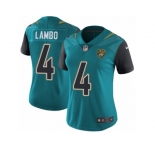 Women Nike Jacksonville Jaguars #4 Josh Lambo Teal Green Team Color Vapor Untouchable Limited Player NFL Jersey