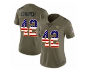 Women Nike Jacksonville Jaguars #42 Barry Church Limited Olive USA Flag 2017 Salute to Service NFL Jersey