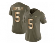 Women Nike Jacksonville Jaguars #5 Blake Bortles Limited Olive Gold 2017 Salute to Service NFL Jersey
