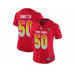 Women Nike Jacksonville Jaguars #50 Telvin Smith Red Stitched NFL Limited AFC 2018 Pro Bowl Jersey