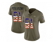 Women Nike Jacksonville Jaguars #51 Paul Posluszny Limited Olive USA Flag 2017 Salute to Service NFL Jersey
