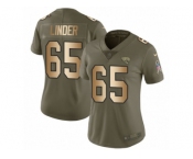 Women Nike Jacksonville Jaguars #65 Brandon Linder Limited Olive Gold 2017 Salute to Service NFL Jersey