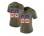 Women Nike Jacksonville Jaguars #68 Earl Watford Limited Olive USA Flag 2017 Salute to Service NFL Jersey