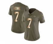 Women Nike Jacksonville Jaguars #7 Chad Henne Limited Olive Gold 2017 Salute to Service NFL Jersey