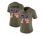 Women Nike Jacksonville Jaguars #74 Cam Robinson Limited Olive USA Flag 2017 Salute to Service NFL Jersey