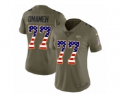 Women Nike Jacksonville Jaguars #77 Patrick Omameh Limited Olive USA Flag 2017 Salute to Service NFL Jersey
