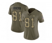 Women Nike Jacksonville Jaguars #81 Mychal Rivera Limited Olive Camo 2017 Salute to Service NFL Jersey