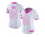 Women Nike Jacksonville Jaguars #84 Keelan Cole Limited White Pink Rush Fashion NFL Jersey