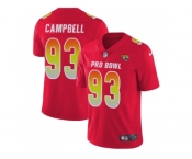 Women Nike Jacksonville Jaguars #93 Calais Campbell Red Stitched NFL Limited AFC 2018 Pro Bowl Jersey