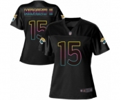 Women's Jacksonville Jaguars #15 Gardner Minshew II Game Black Fashion Football Jersey