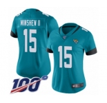 Women's Jacksonville Jaguars #15 Gardner Minshew II Teal Green Alternate Vapor Untouchable Limited Player 100th Season Football Jersey