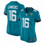 Women's Jacksonville Jaguars #16 Trevor Lawrence Blue Nike Teal 2021 NFL Draft First Round Pick Jersey