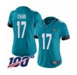 Women's Jacksonville Jaguars #17 DJ Chark Teal Green Alternate Vapor Untouchable Limited Player 100th Season Football Jersey