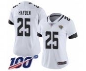 Women's Jacksonville Jaguars #25 D.J. Hayden White Vapor Untouchable Limited Player 100th Season Football Jersey