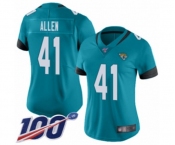 Women's Jacksonville Jaguars #41 Josh Allen Teal Green Alternate Vapor Untouchable Limited Player 100th Season Football Jersey