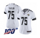 Women's Jacksonville Jaguars #75 Jawaan Taylor White Vapor Untouchable Limited Player 100th Season Football Jersey
